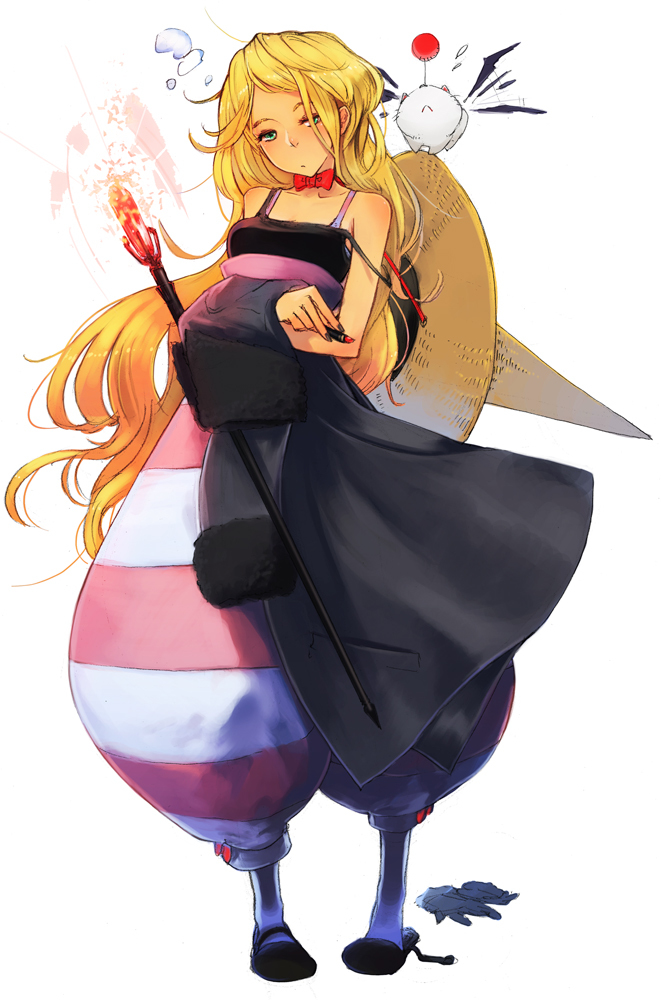 moogle and black mage (final fantasy and 1 more) drawn by suzume_yuu