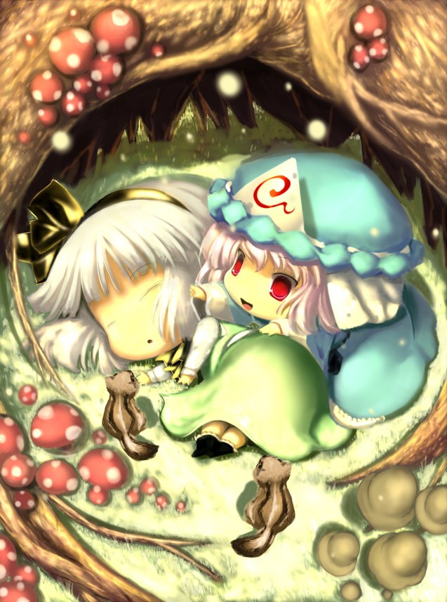 konpaku youmu and saigyouji yuyuko (touhou) drawn by hirasawa_akito