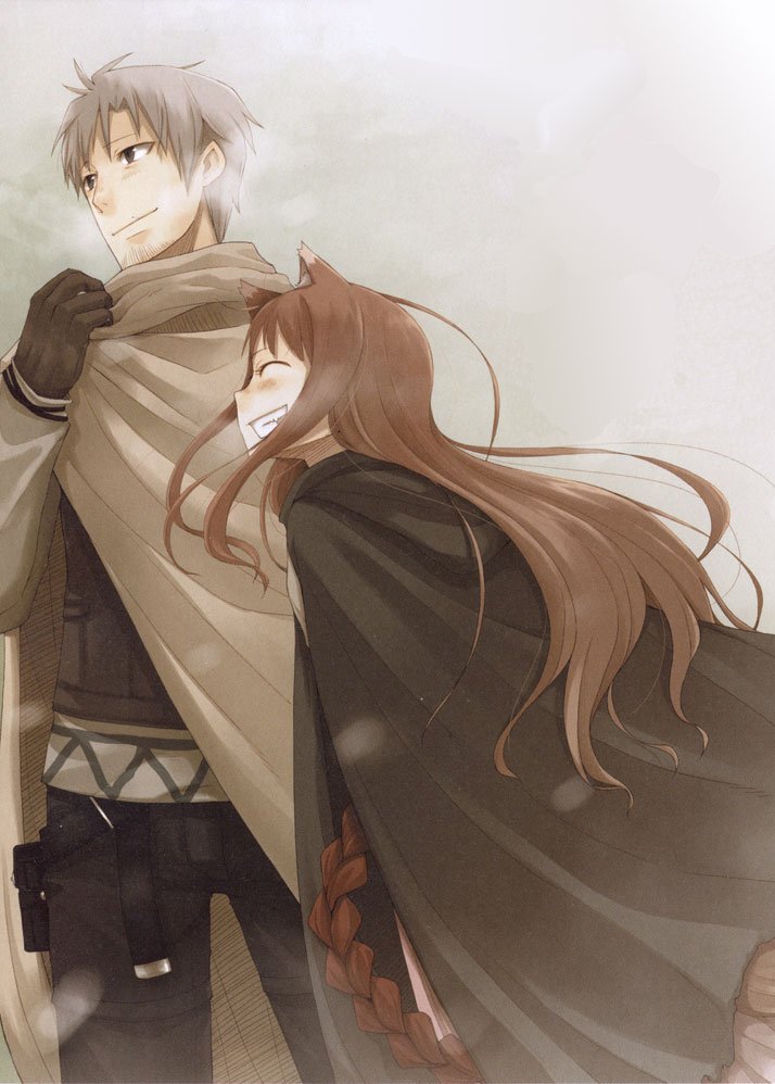 holo and craft lawrence (spice and wolf) drawn by ayakura_juu