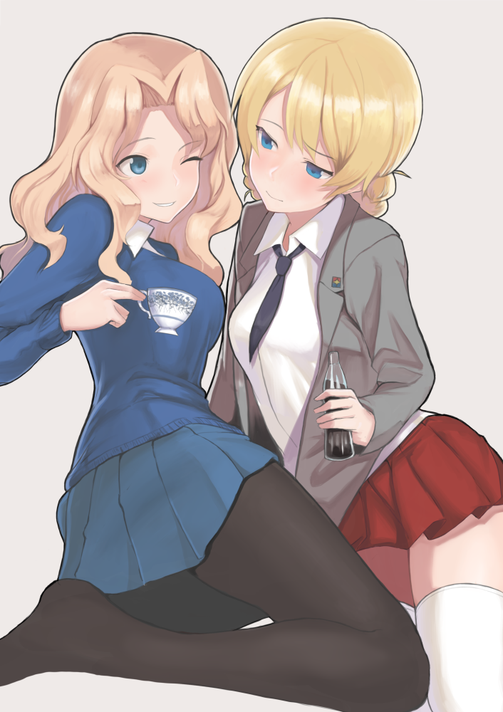 darjeeling and kay (girls und panzer) drawn by goji_(five_clock)
