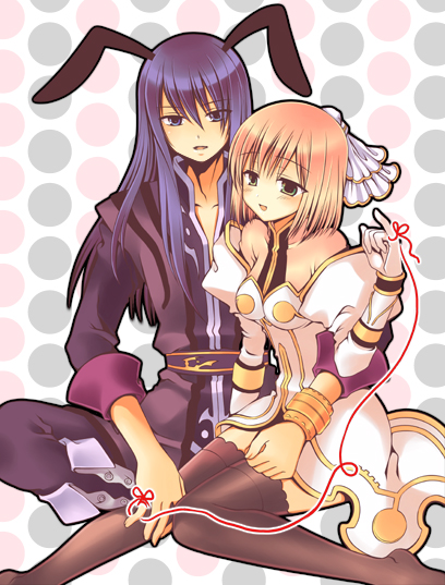 yuri lowell and estellise sidos heurassein (tales of and 1 more) drawn by ayamisiro