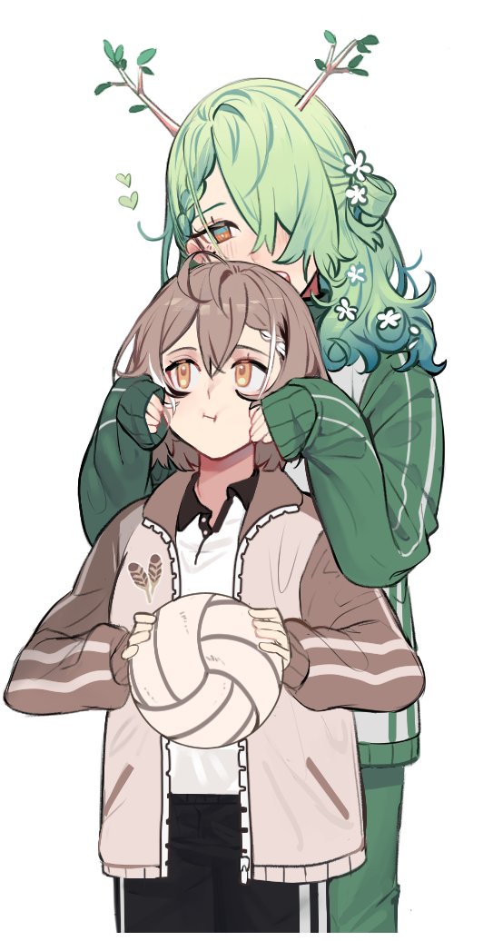 nanashi mumei and ceres fauna (hololive and 1 more) drawn by eus_ing