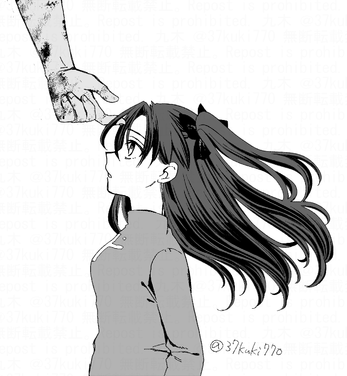 tohsaka rin and archer (fate and 2 more) drawn by 37kuki770