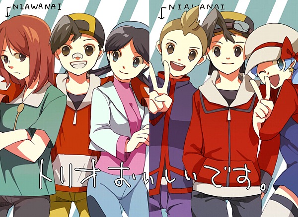 ethan, silver, kris, marina, jimmy, and 1 more (pokemon and 1 more) drawn by nakoromo
