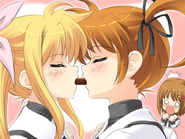 fate testarossa, takamachi nanoha, and yagami hayate (lyrical nanoha and 1 more) drawn by masakichi_(crossroad)