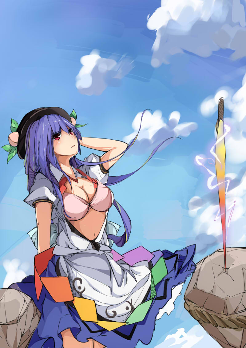 hinanawi tenshi (touhou) drawn by alisa_(kuro_no_sakura)