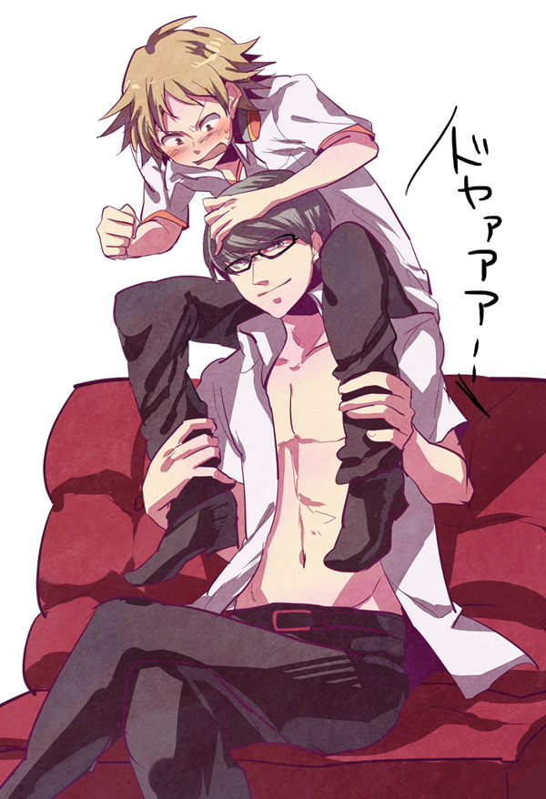 narukami yu and hanamura yousuke (persona and 1 more) drawn by ishiwari