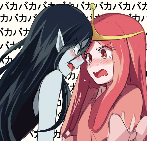 marceline abadeer and princess bonnibel bubblegum (adventure time) drawn by aoki_shizumi