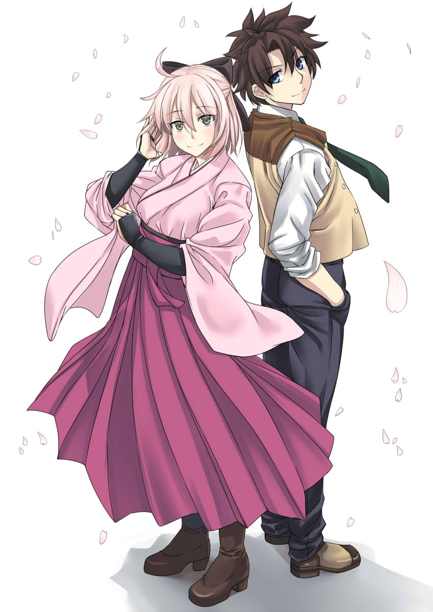 fujimaru ritsuka, okita souji, shinguuji sakura, and oogami ichirou (fate and 3 more) drawn by kinntarou