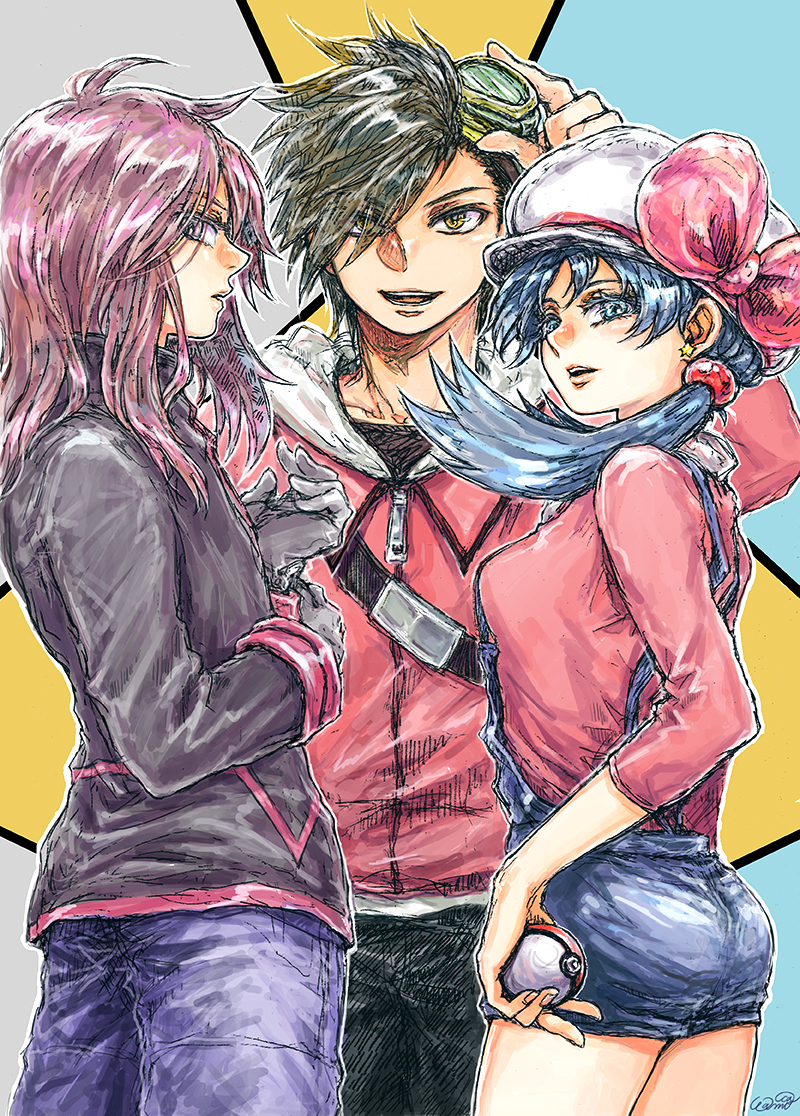ethan, silver, and kris (pokemon and 1 more) drawn by wam_occa