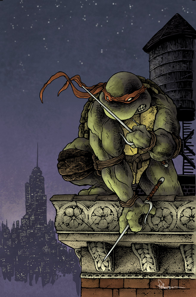 raphael (teenage mutant ninja turtles) drawn by david_petersen