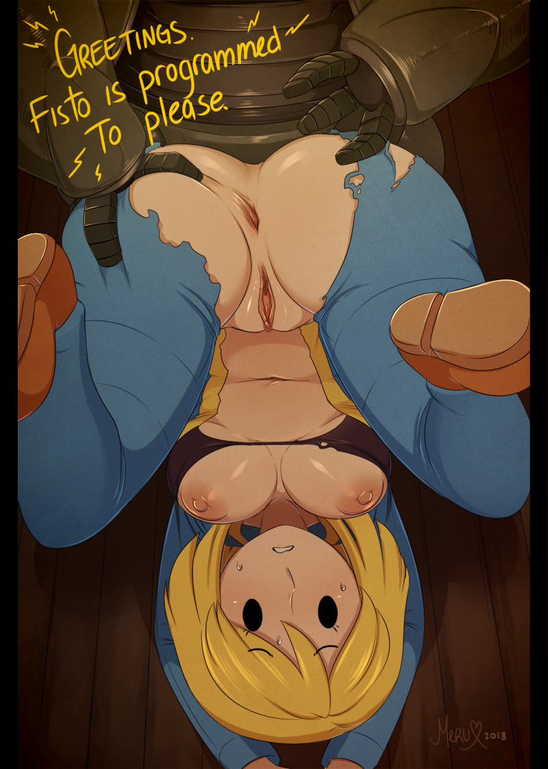 vault girl, protectron, shelter girl, and fisto (fallout and 1 more) drawn by merunyaa