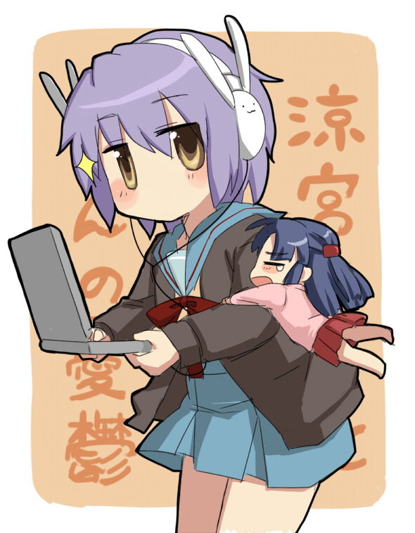 nagato yuki, asakura ryoko, and achakura (suzumiya haruhi no yuuutsu and 1 more) drawn by ariori_haberi
