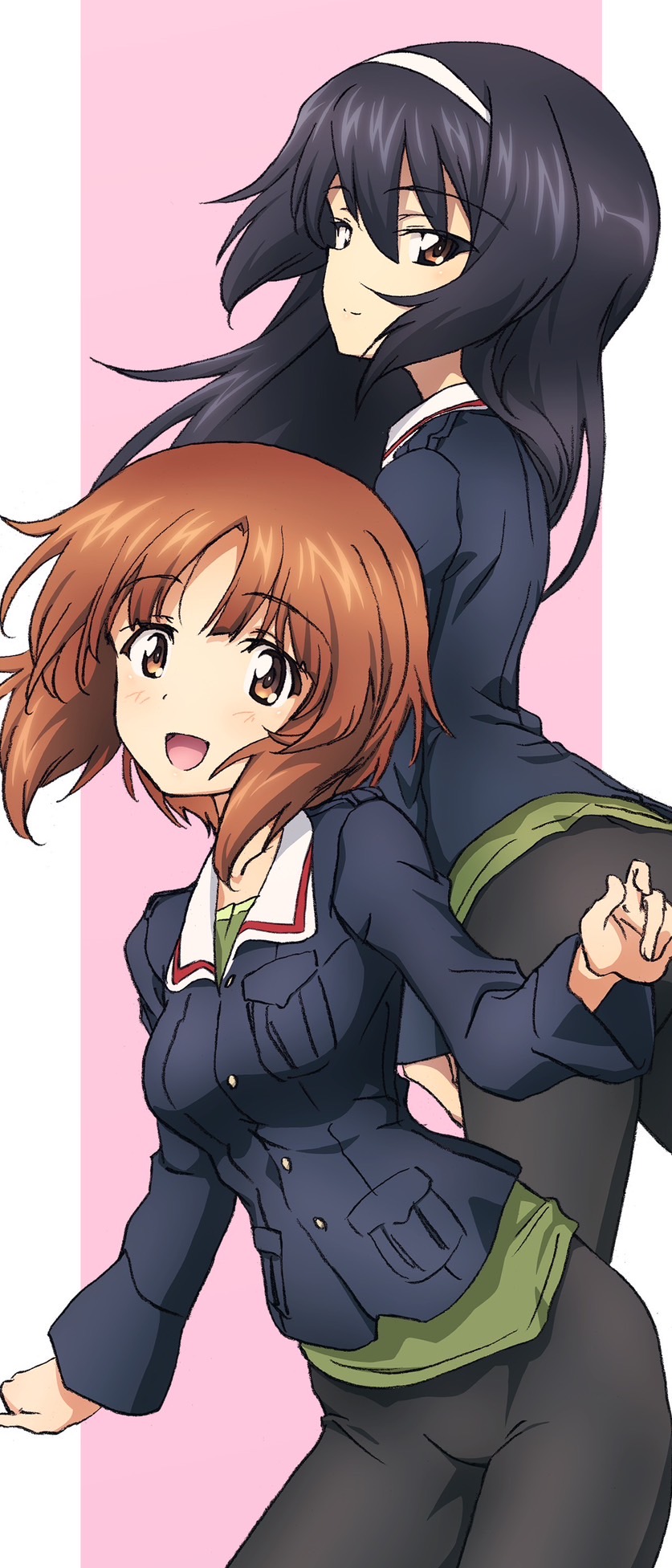nishizumi miho and reizei mako (girls und panzer) drawn by erakin