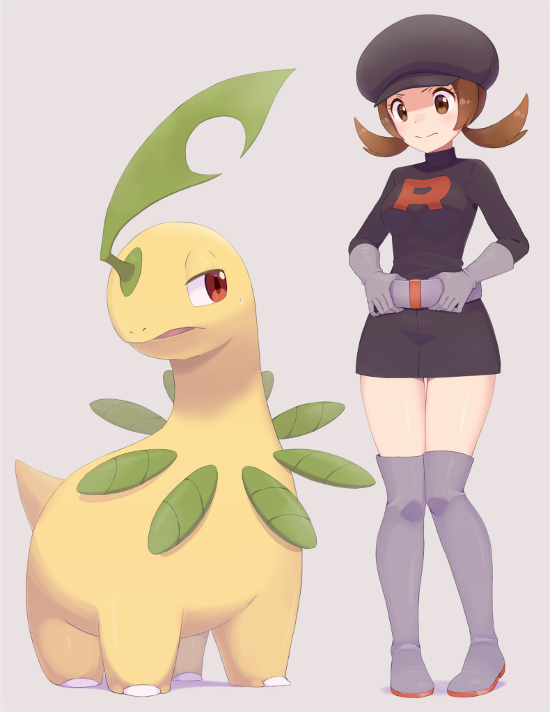 lyra and bayleef (pokemon and 1 more) drawn by s_himapanda