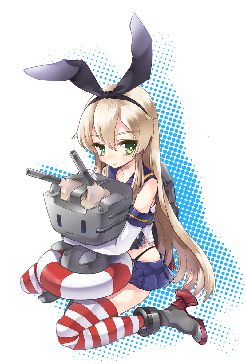 shimakaze and rensouhou-chan (kantai collection) drawn by keroyon