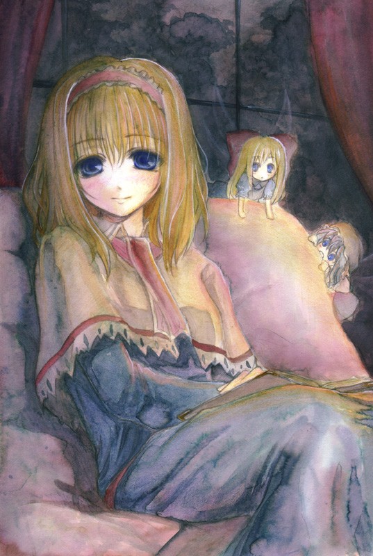 alice margatroid, shanghai doll, and hourai doll (touhou) drawn by sugai