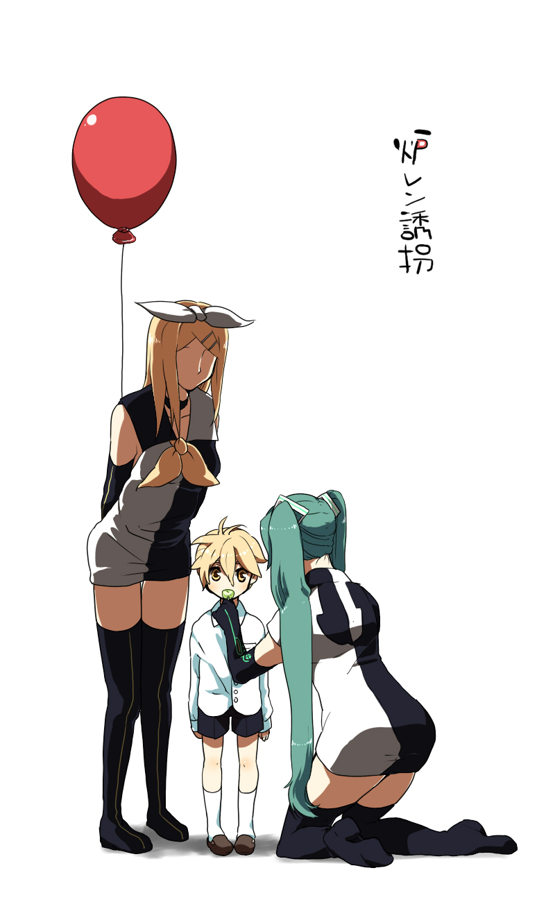 hatsune miku, kagamine rin, and kagamine len (vocaloid and 1 more) drawn by fujikami_(lilac)