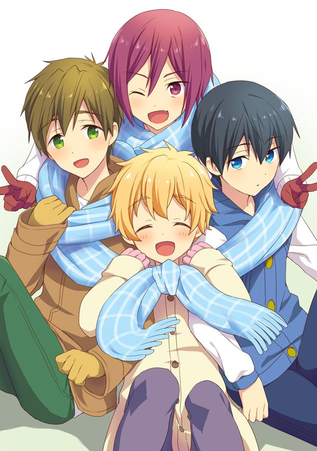 tachibana makoto, nanase haruka, matsuoka rin, and hazuki nagisa (free! and 1 more) drawn by mo_(nmnme)