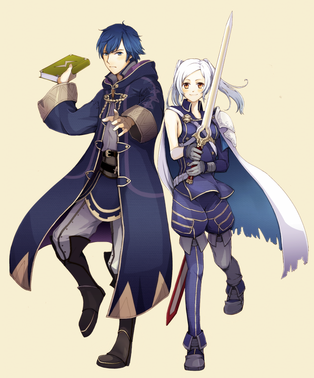 female robin and chrom (fire emblem and 1 more) drawn by fukune