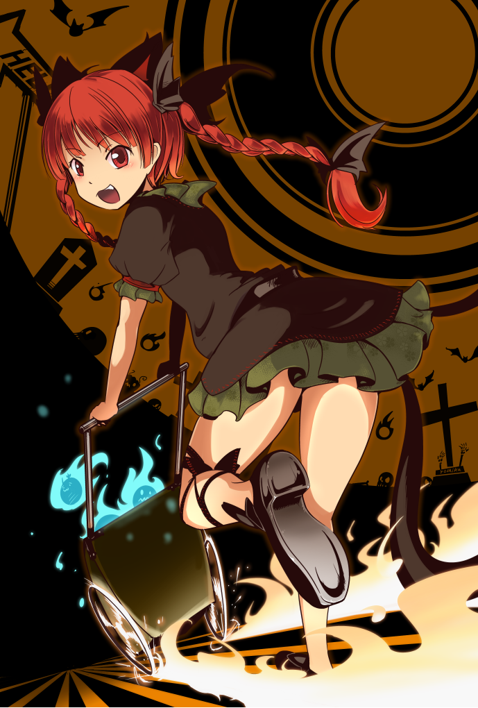 kaenbyou rin, kamishirasawa keine, and ex-keine (touhou) drawn by yukihiko_(sky_sleep)