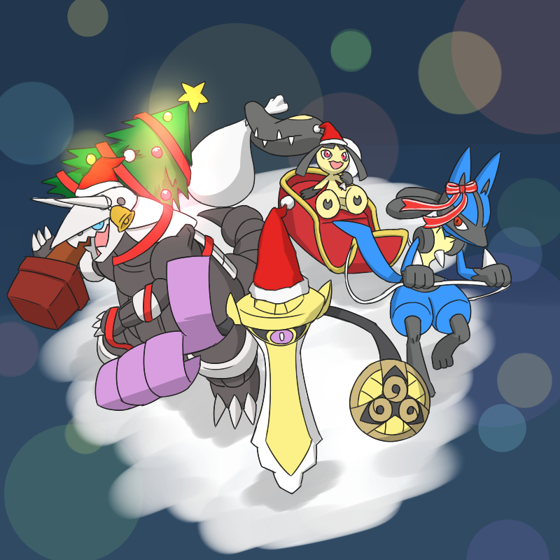 lucario, mawile, aegislash, and aggron (pokemon) drawn by kurogane_hagane