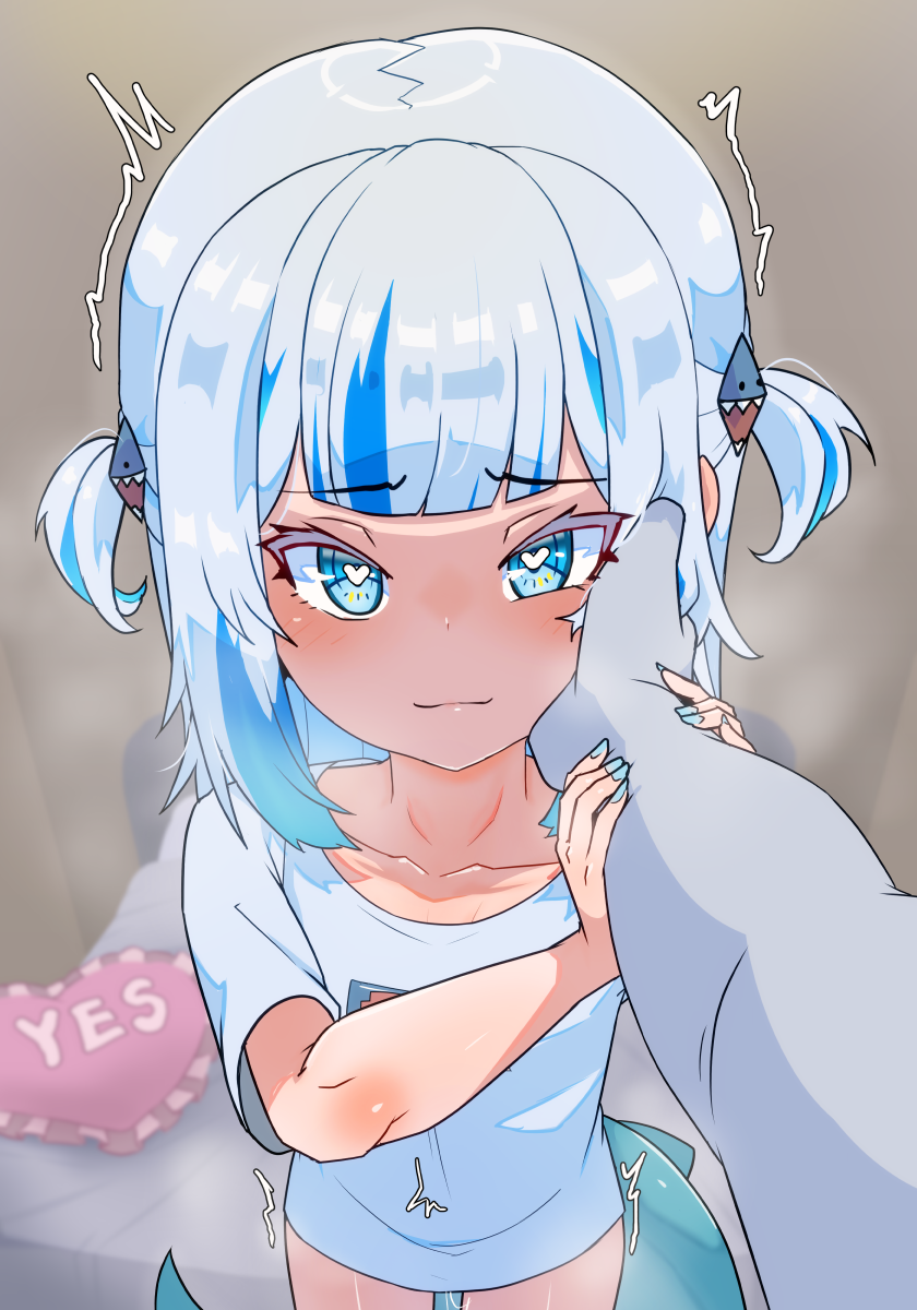 gawr gura (hololive and 1 more) drawn by moral_cacoethes