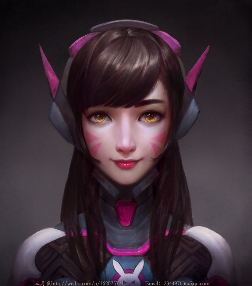 d.va (overwatch and 1 more) drawn by chen_(caqiq)