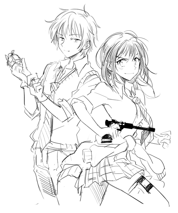 naruse ibara and kurosawa haruto (coppelion) drawn by penki