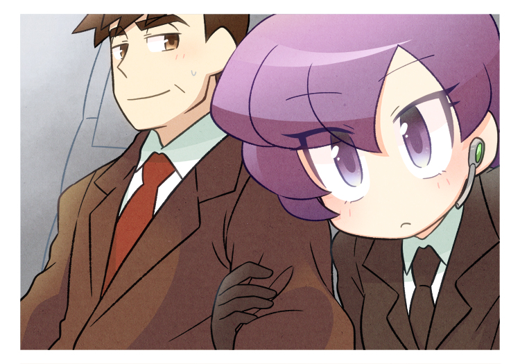 anabel and looker (pokemon and 1 more) drawn by mietsuba