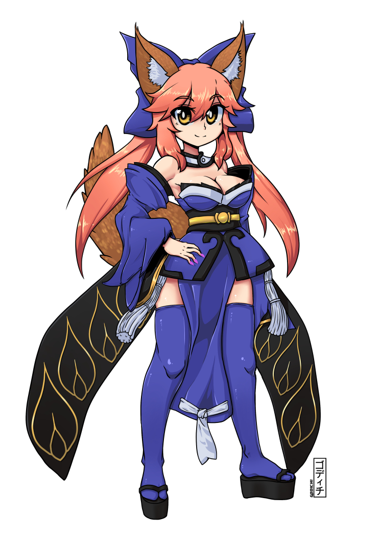 tamamo and tamamo no mae (fate and 2 more) drawn by godichi