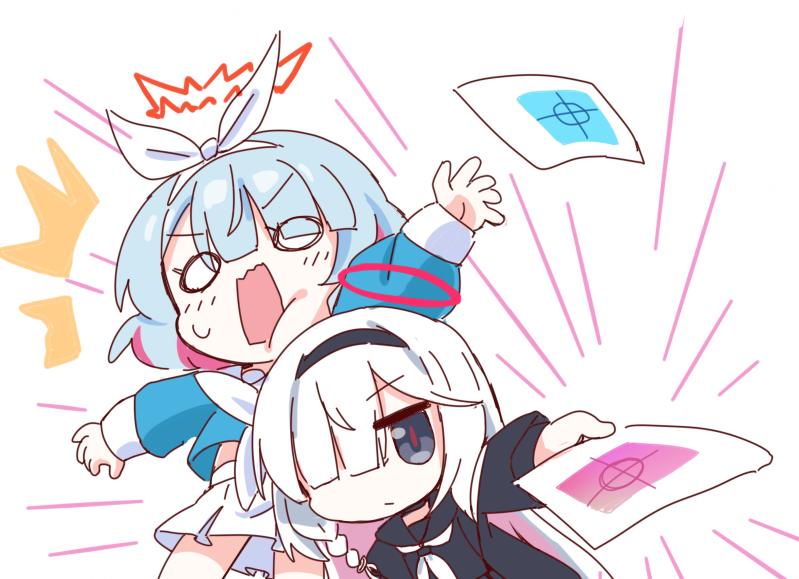 arona and plana (blue archive) drawn by needle_(574187457)