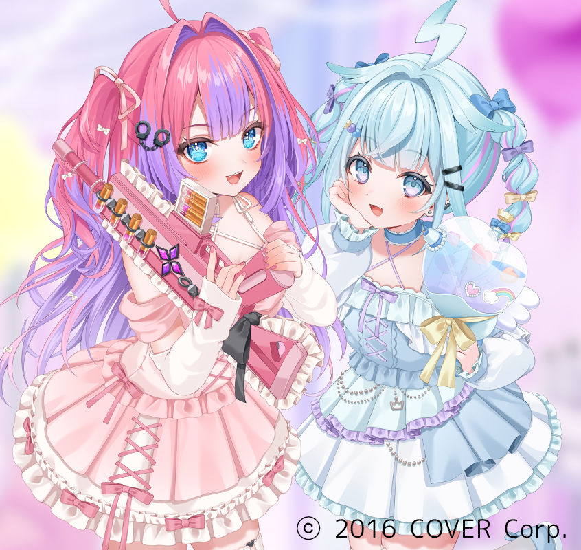 kikirara vivi and mizumiya su (hololive and 1 more) drawn by nufucha