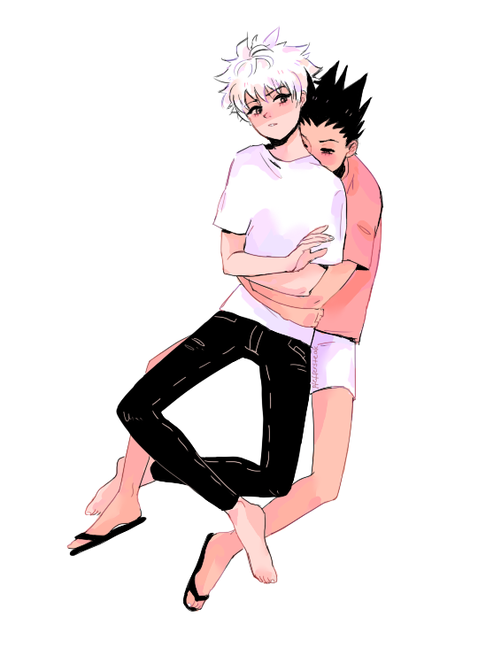 killua zoldyck and gon freecss (hunter x hunter) drawn by denise_(pfeffersteak)