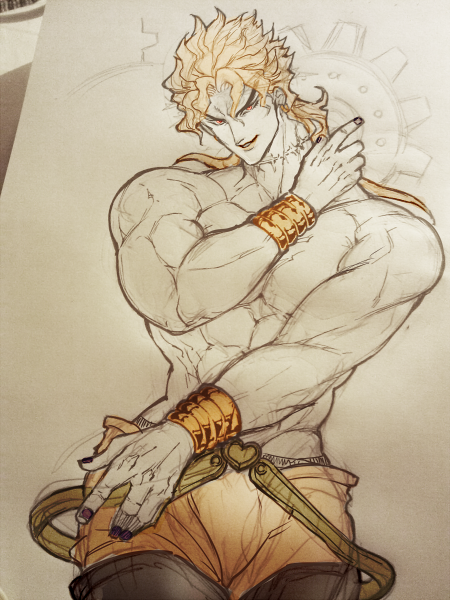 dio brando (jojo no kimyou na bouken and 1 more) drawn by tazawa_(odamura)
