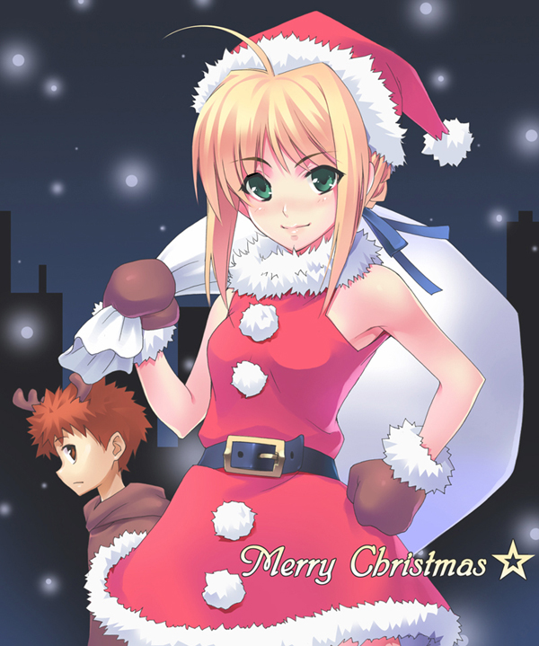 artoria pendragon, saber, and emiya shirou (fate and 1 more) drawn by azu