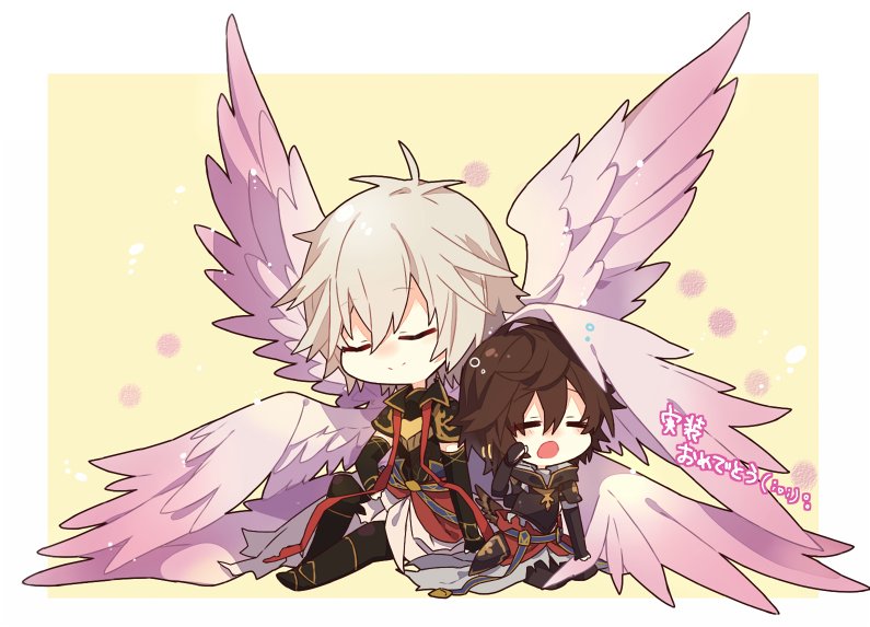 sandalphon and lucifer (granblue fantasy) drawn by merc_hato