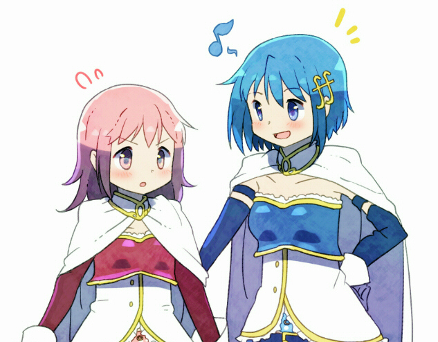 kaname madoka and miki sayaka (mahou shoujo madoka magica) drawn by kirikuchi_riku