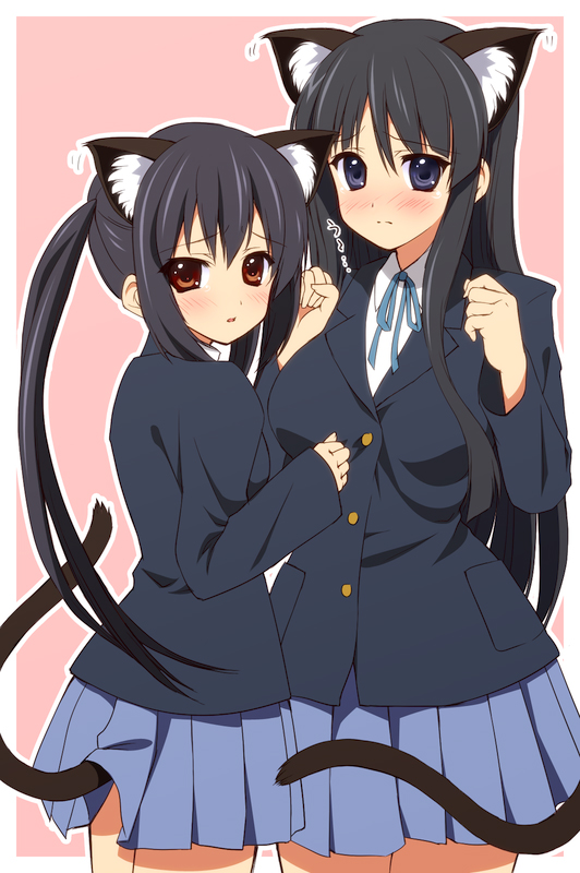 akiyama mio and nakano azusa (k-on!) drawn by kinosaki_yuki
