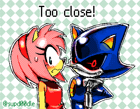 amy rose and metal sonic (sonic) drawn by 9474s0ul