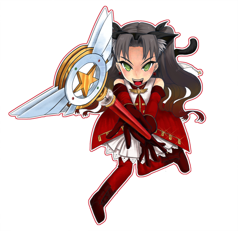 tohsaka rin, magical ruby, and kaleido ruby (fate and 1 more) drawn by xogml6754