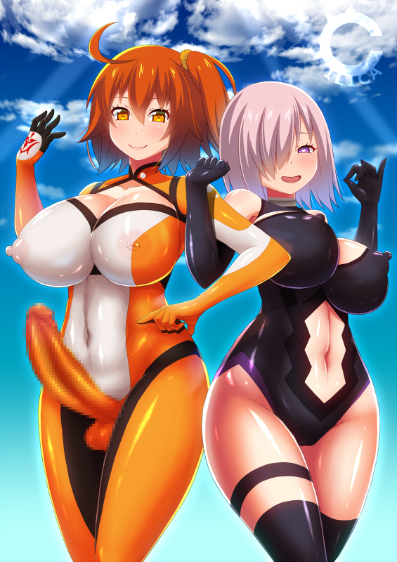 mash kyrielight and fujimaru ritsuka (fate and 1 more) drawn by cilica