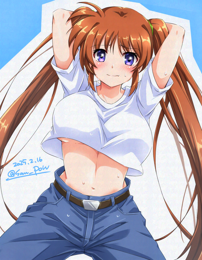 takamachi nanoha (lyrical nanoha and 1 more) drawn by san-pon
