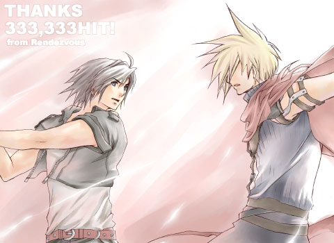 cloud strife and squall leonhart (final fantasy and 4 more) drawn by rendezvous