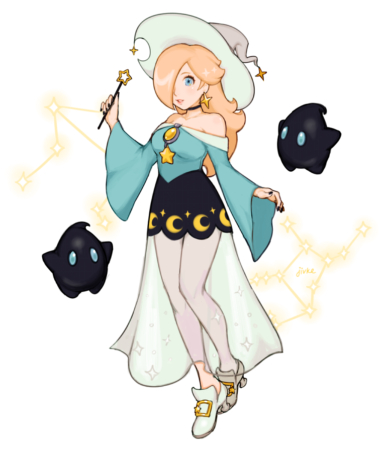 rosalina, luma, and polari (mario and 1 more) drawn by jivke