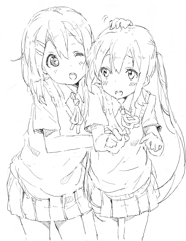 nakano azusa and hirasawa yui (k-on!) drawn by kirisawa_saki