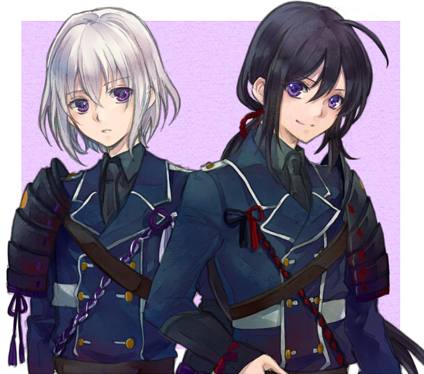 namazuo toushirou and honebami toushirou (touken ranbu) drawn by koyami_tsukito