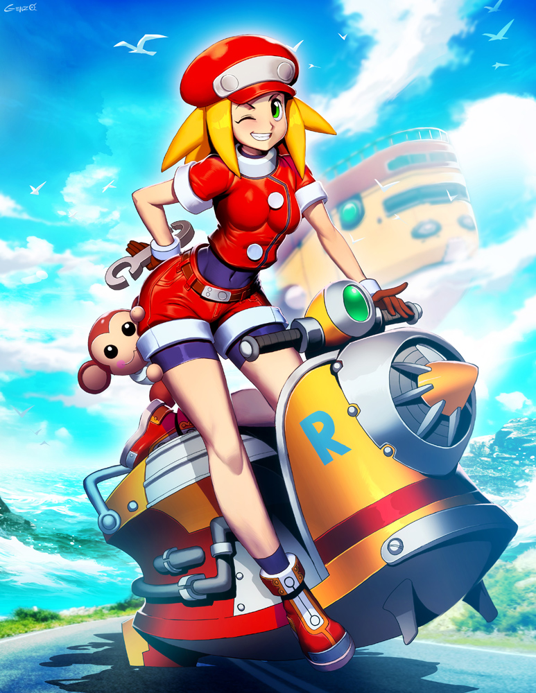 roll caskett and data (mega man and 1 more) drawn by genzoman