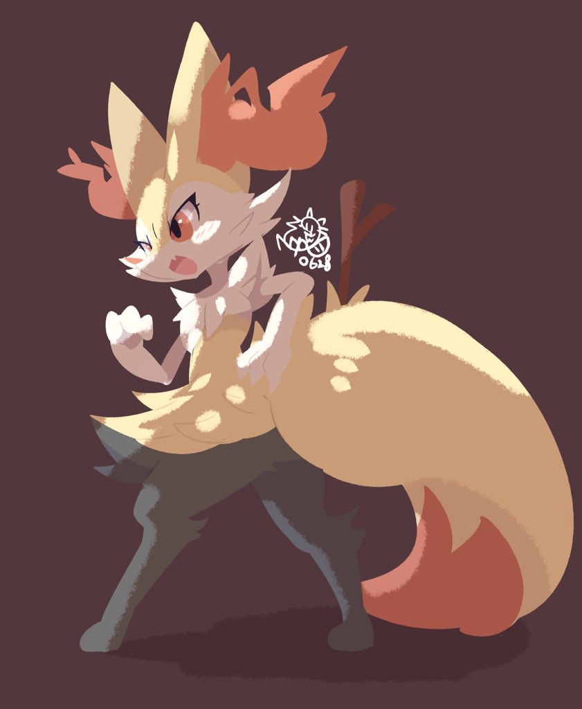 braixen (pokemon and 1 more) drawn by nyaswitchnya