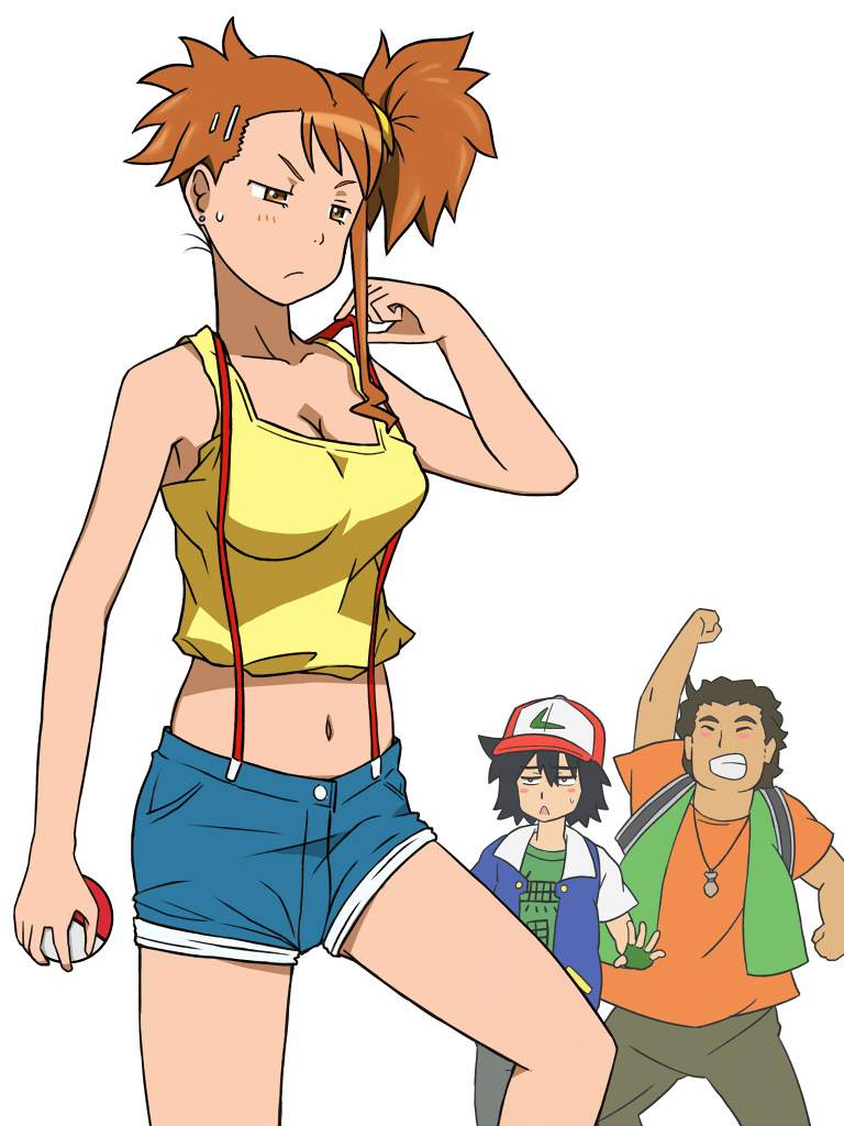 ash ketchum, misty, anjou naruko, brock, yadomi jinta, and 1 more (pokemon and 1 more) drawn by oniyan